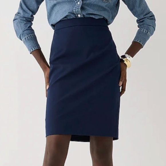 J Crew 365 No 2 Pencil Skirt - Navy Blue Size 12 - Picture 1 of 10